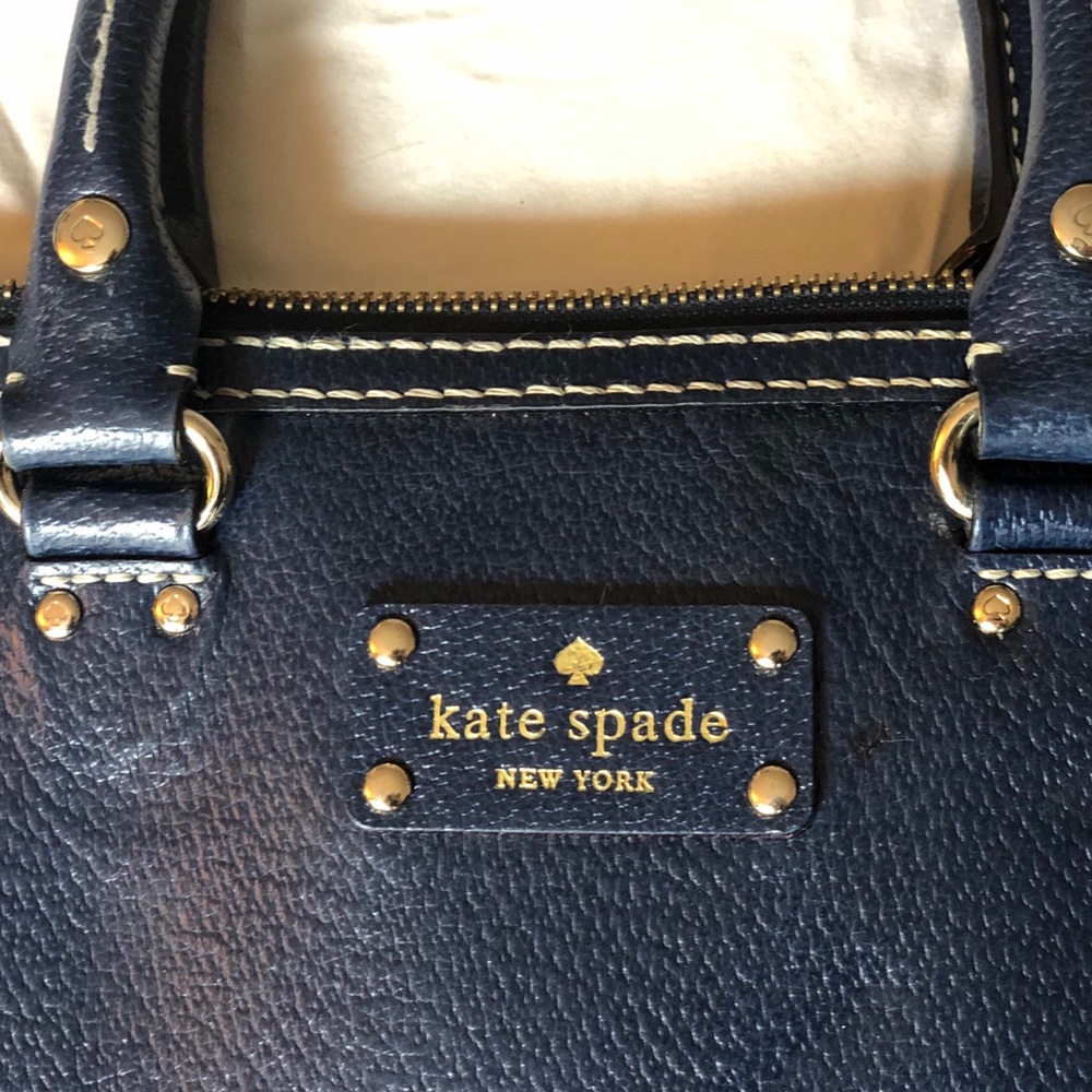 Navy Leather KateSpade Wellesley Tanner Laptop Bag